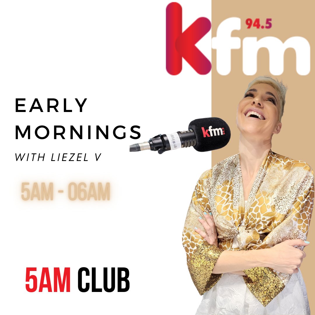 liezelv's tweet photo. β°Up yet, Team 5am?
It's @kfmza #EarlyMornings with me π¦π»π£οΈ
π 5am Roll-call
ποΈ The Fitness Guide
β
#WeatherToWear
πΆ Get up & Go Song
π Traffic Update
Good morning, #CapeTown! https://t.co/rtlxznuAaC