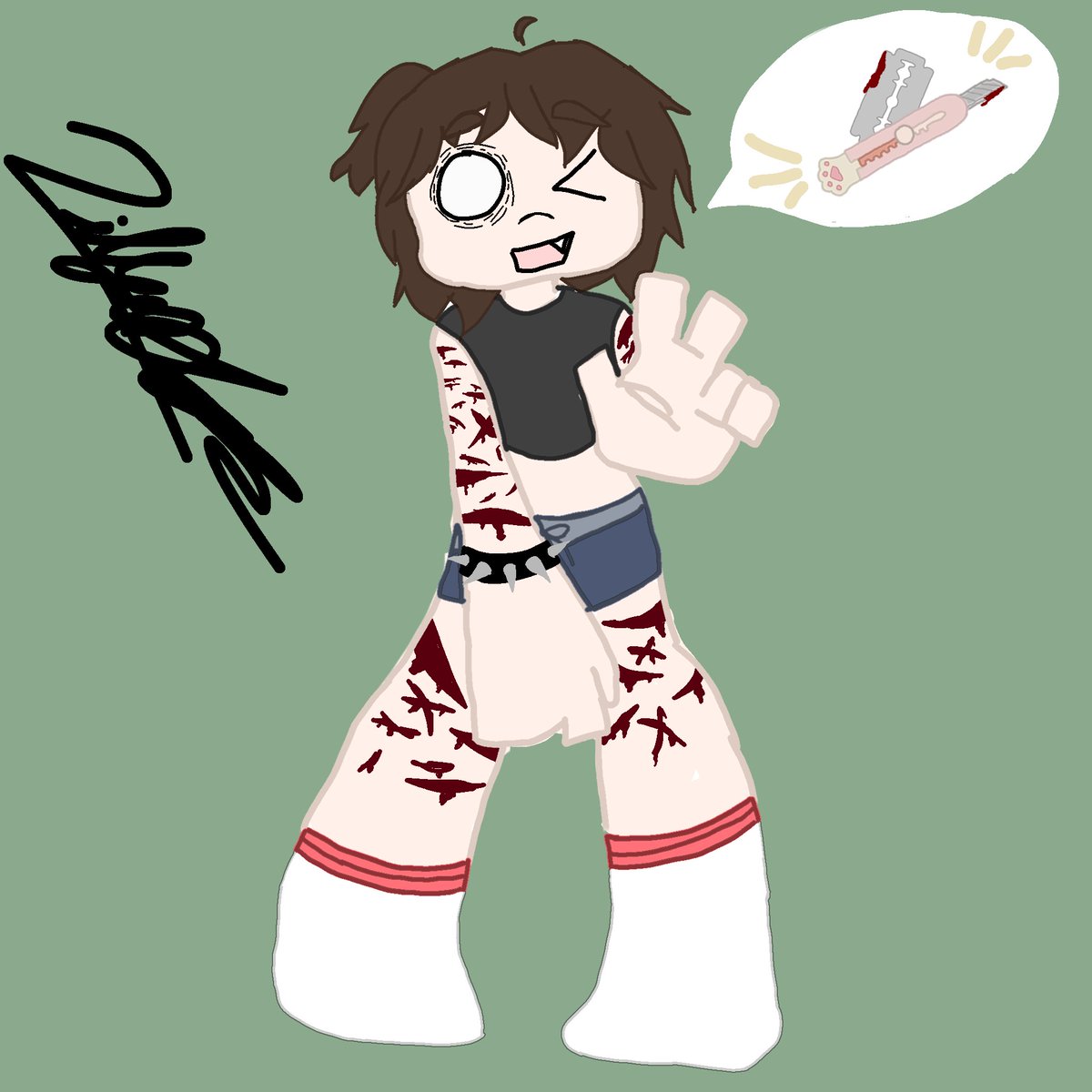 KenjiS_666's tweet image. Drew this not long ago (⁠◕⁠ᴗ⁠◕⁠✿⁠)
Could do better ¯⁠\⁠_⁠(⁠ツ⁠)⁠_⁠/⁠¯
#shtwt #gore