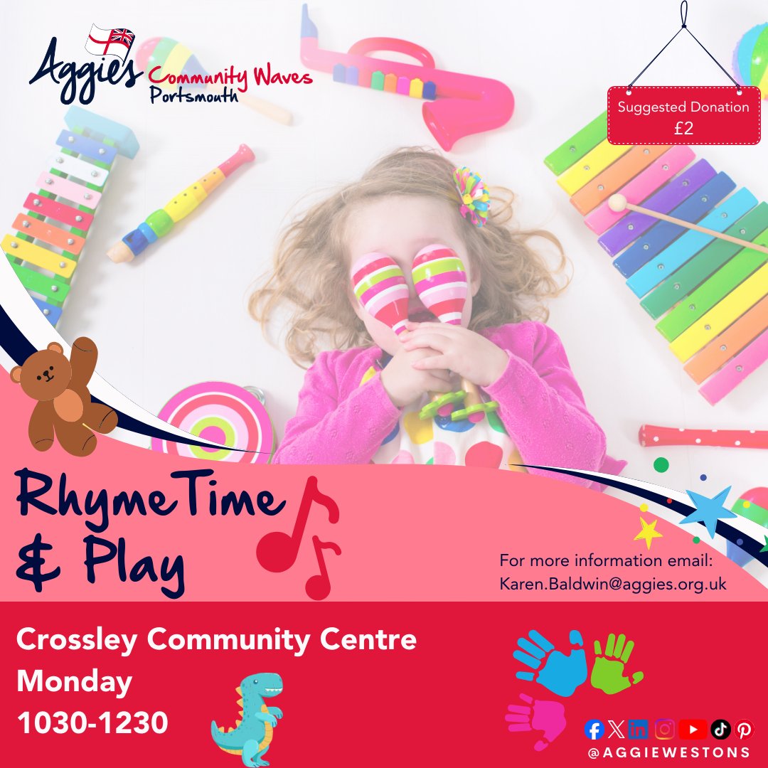 Aggie_Westons's tweet image. 📢  Today with our Community Waves Portsmouth team!  

Join in the fun with your little ones at RhymeTime &amp;amp; Play at the Crossley Centre.

Looking for something for older ones?  Pop down to Construction Club @ Ranvilles Juniors after school! 

#Portsmouth #RoyalNavy #RNCommunity