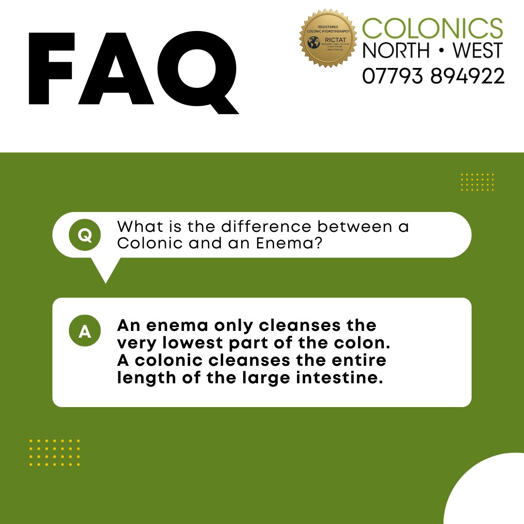 ColonicsNW's tweet photo. An enema only cleanses the very lowest part of the colon (the rectum). A colonic hydrotherapy session, on the other hand, involves a gentle, continuous flow of water that can cleanse the entire length of the large intestine. There you go, now you know.
☎️ 07793 894922 https://t.co/muwihpRDsi