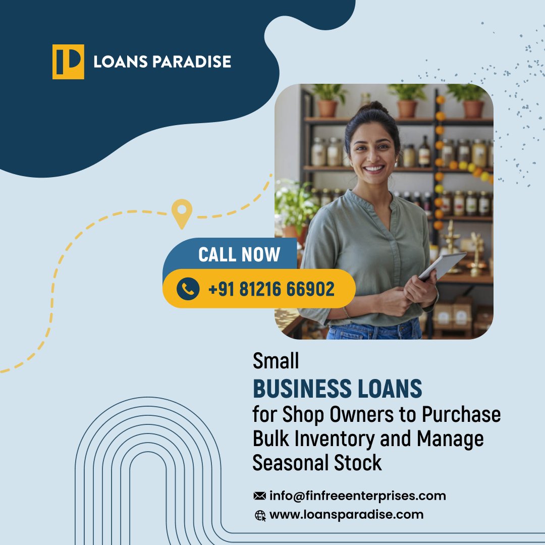 LoansParadise's tweet image. Get the #funding you need to keep your #shelves full. Use these small #business loans to buy #inventory in bulk, manage supply chains, and meet #customer demand during peak #seasons.

For more info visit: loansparadise.com/business-loans

#businessloans #businessloan #explorebusiness