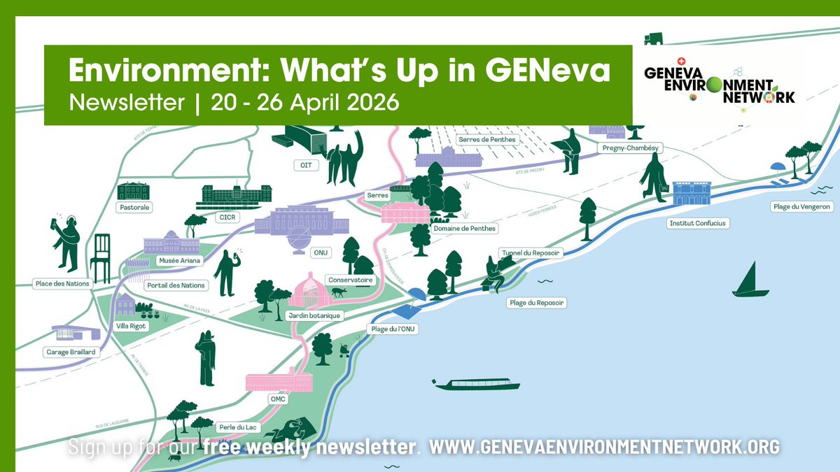 GENetwork's tweet image. #Environment: What's Up in #GENeva from 20-26 Apr?

✅ #RFSD2026
✅ #EscazúCOP4
✅ #SBCS26
✅ #RES2026
✅ #SantaMartaConference
✅ #ClimateJustice
✅ Env't Impacts of War
✅ #MotherEarthDay
✅ #GreenSpring
✅ &amp;amp; more

Check events, #jobs, suggestions ▶️ tiny.cc/GEN20-26Apr26