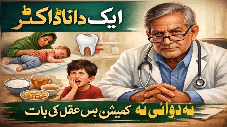 ایک ڈاکٹر”
بچہ چند ماہ کا تھا کہ اسے قے کا عارضہ لاحق ہوگیا. میں اسےشہر کے سب سے بڑے چائلڈ سپیشلسٹ ڈاکٹر سمیر شیخ کے پاس لے گیا. ڈاکٹر صاحب نے معائنے کے بعد فرمایا
"اسے الٹا سلایا کیجئے، ٹھیک ہوجائے گا"
یہ کہہ کر وہ مجھے یوں دیکھنے لگے جیسے ان کی ذمہ داری پوری ہوگئی. میں نے