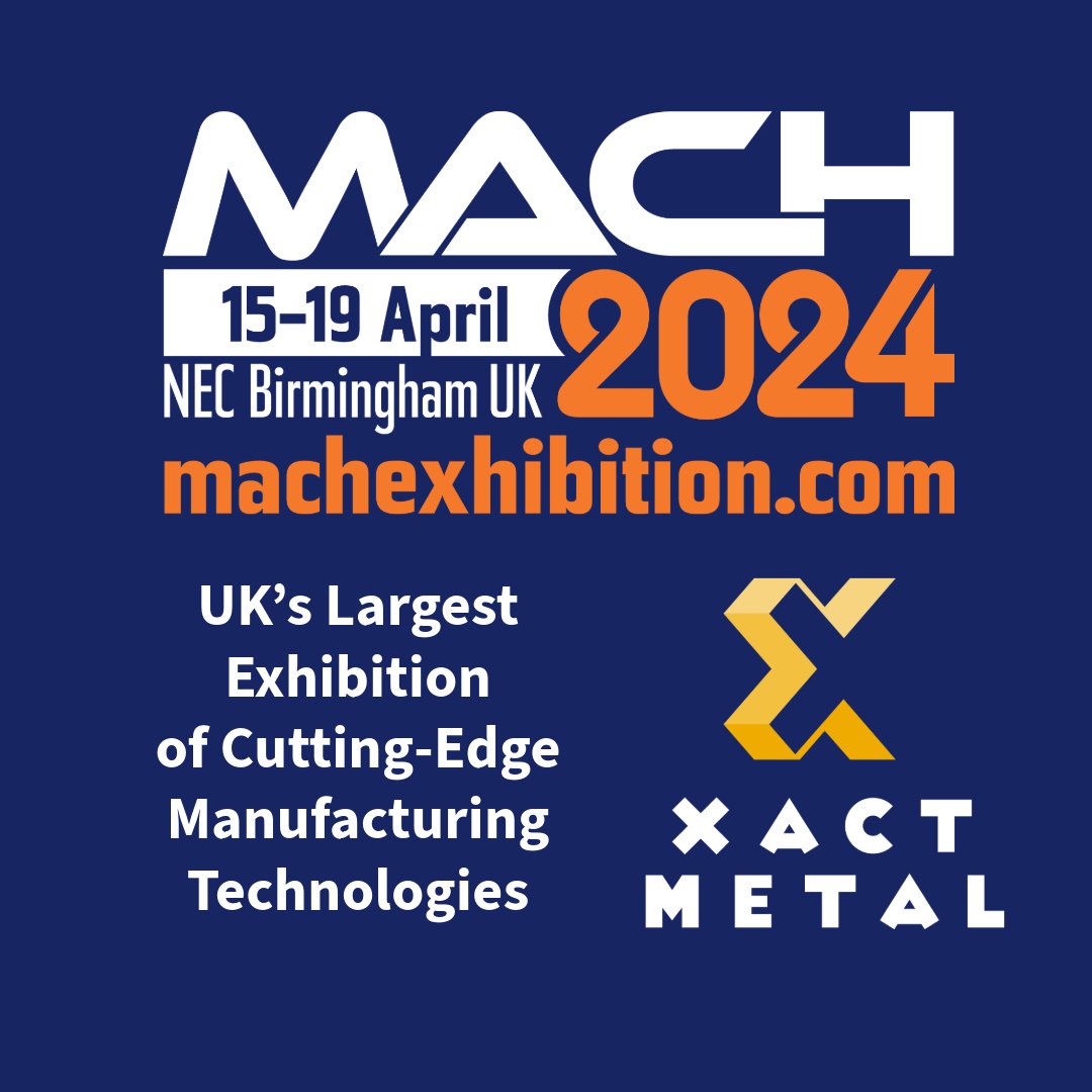 XactMetal's tweet photo. Join us and the #LaserLines team this week at the #MACH Exhibit  in Birmingham, UK. 🇬🇧🇬🇧🇬🇧.

Come see our latest advances in metal #3DPrinting.

We are in Stand: 17-428.

#AdditiveManufacturing #metalAM https://t.co/4kZOqgB3f0
