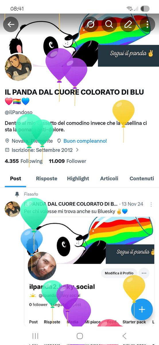 IL PANDA DAL CUORE COLORATO DI BLU ❤️🏳️🌈💙 tweet media