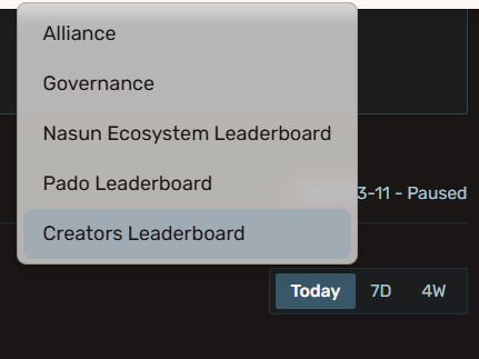 Continuing with some updates and thoughts on <a href="/Nasun_io/">Nasun</a>  direction.

The launch of the Ecosystem + Pado Leaderboards shows a clear shift from a “test and attract users” phase to a stage focused on measuring performance and real competition.

Before:
→ just stay active, complete