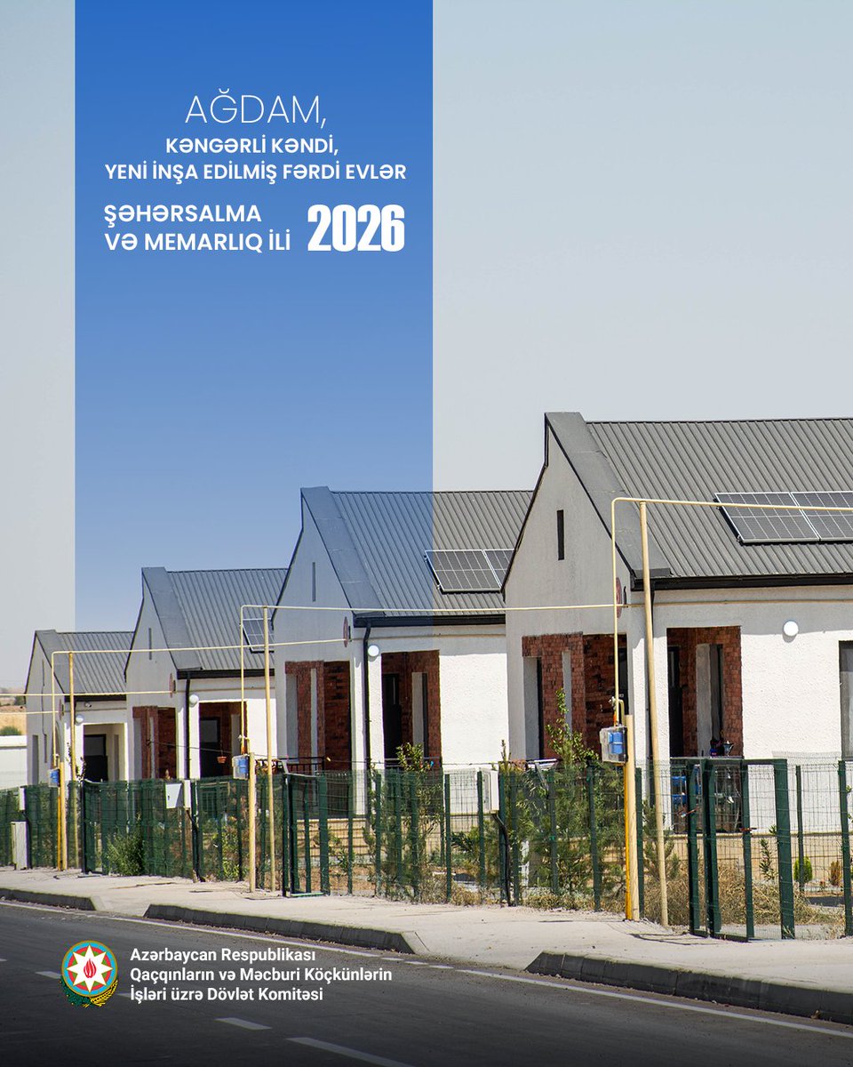 2026 – Year of Urban Planning and Architecture

Kangarli village is designed to accommodate 2,544 residents across a total area of more than 177 hectares. A total of 632 individual houses are planned to be built in two phases. 

#GreatReturn #YearOfUrbanPlanningAndArchitecture