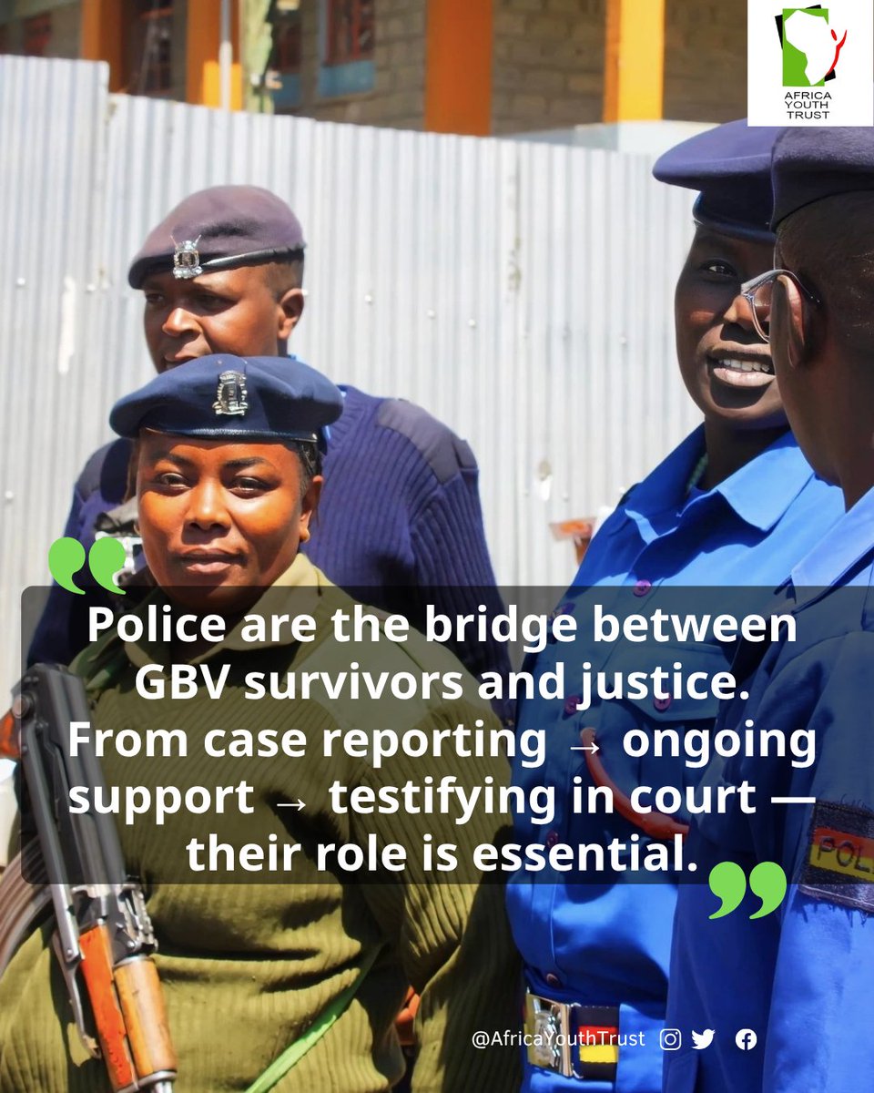 ayt_org's tweet image. Police are the bridge between #GBV survivors and justice.
From case reporting → ongoing support → testifying in court — their role is essential.
Strengthen that link. Strengthen access to justice.
#AccessToJustice
