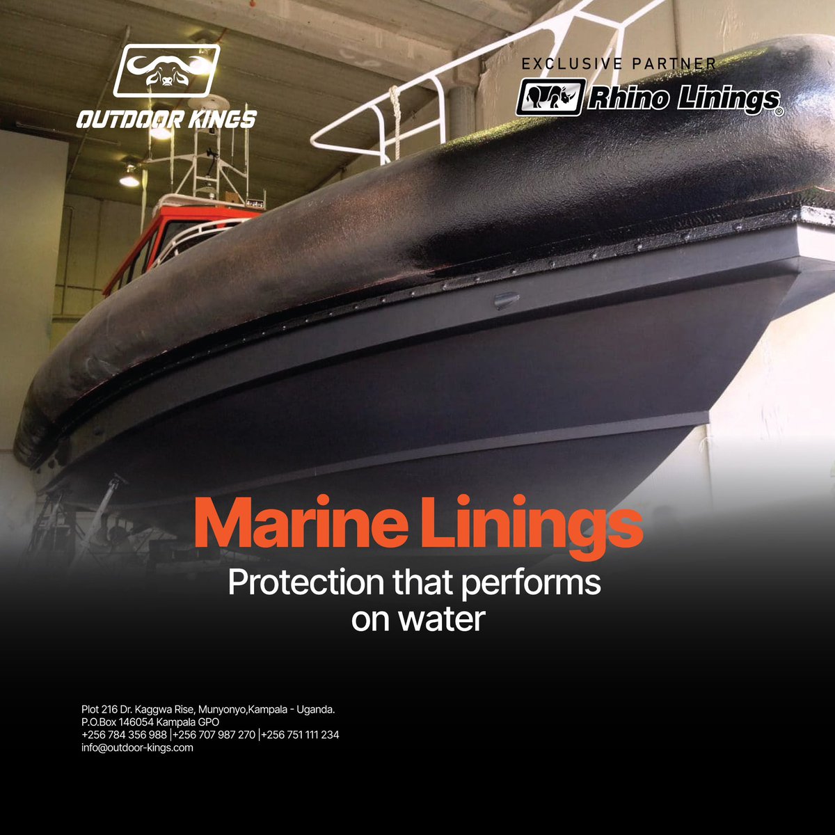 OutdoorKingsltd's tweet photo. Water environments are unforgiving — moisture, impact, harsh conditions, all day, every day. 

Rhino Linings coatings give boats, docks, and marine equipment the durability to handle it all.

On water, protection isn’t optional. It’s essential.

#BuiltForAdventure https://t.co/5f9EtziUN9