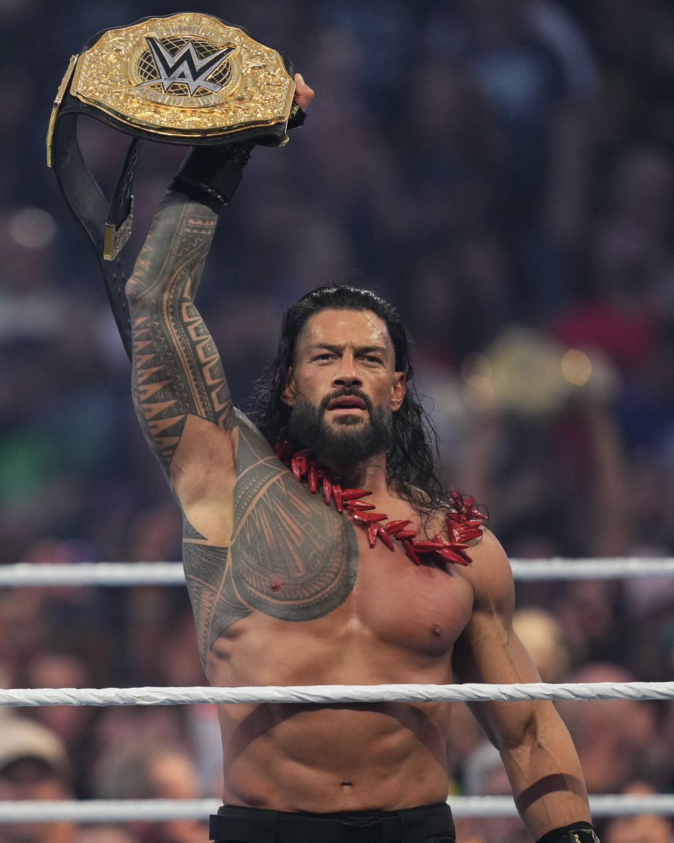 Back at The Head of The Table! ☝️ 🏆 

<a href="/WWERomanReigns/">Roman Reigns</a> #WrestleMania