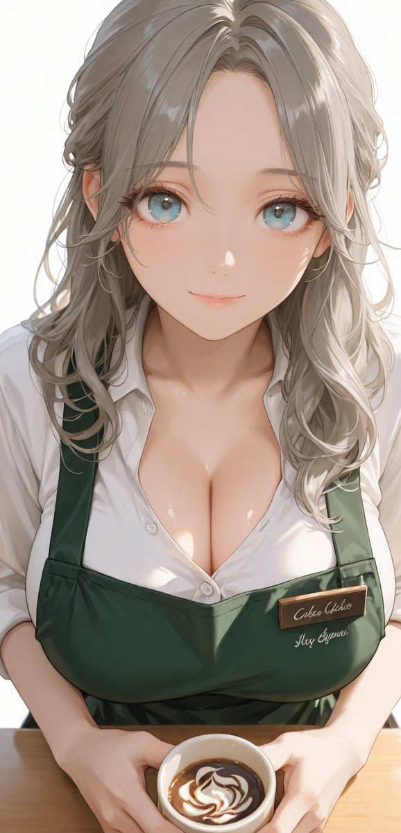abbpc4's tweet photo. 今日は少しだけお友達のカフェのお手伝いしてきたよ～🌟
制服姿似合ってるかな？？？

SFW anime-style illustration https://t.co/V1hkWwccRs