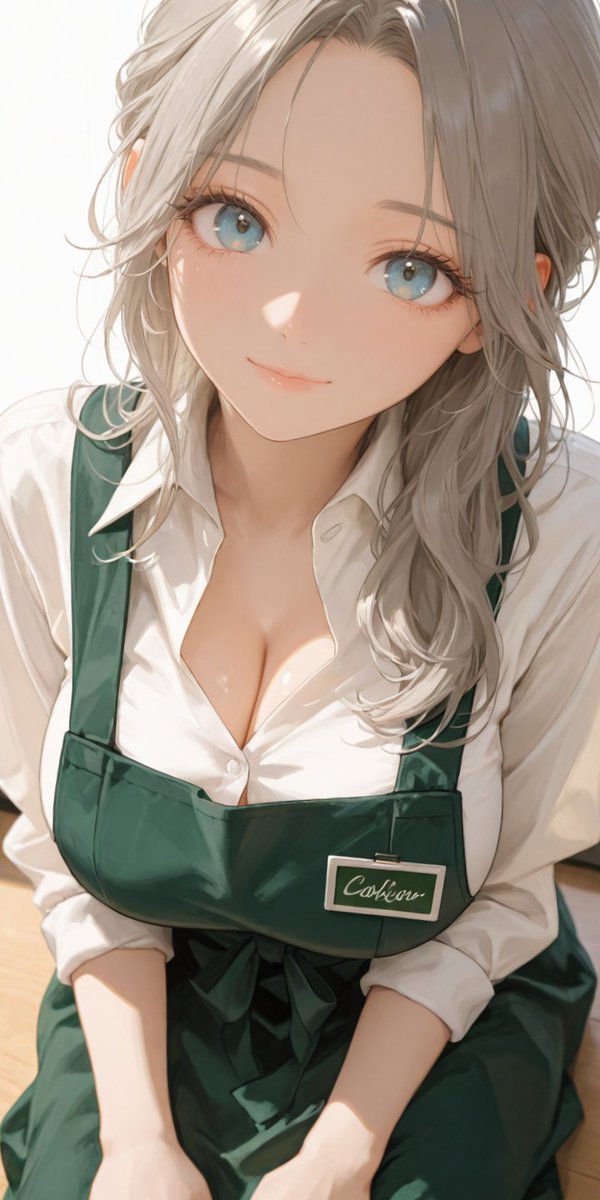 abbpc4's tweet photo. 今日は少しだけお友達のカフェのお手伝いしてきたよ～🌟
制服姿似合ってるかな？？？

SFW anime-style illustration https://t.co/V1hkWwccRs