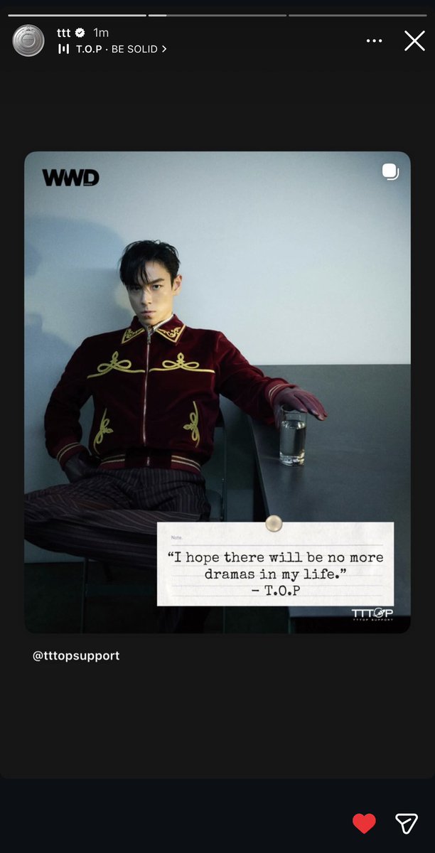 puTOPinamo's tweet image. T.O.P’s IG Story Update    

#TOP #탑 #최승현 #CHOISEUNGHYUN #TTTOP