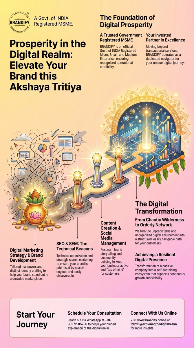 DigitalRealmIND's tweet photo. ✨ *Wishing You a Prosperous Akshaya Tritiya!* ✨

🚀 *Invest in Digital Excellence:* 

We are not just a service provider; we are your invested partner in turning the "chaotic digital wilderness" into an orderly, profitable network.

📲 Start Your Journey with Us * https://t.co/coQszwM6Nv