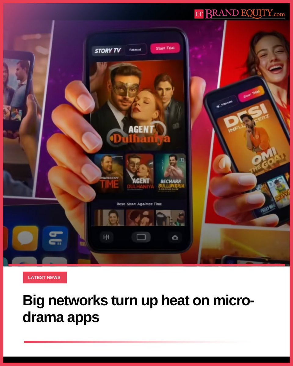 ETBrandEquity's tweet image. The entry of broadcasters and OTT platforms is reshaping India’s micro-drama market, shifting competition from early-mover advantage to distribution, pricing and retention. 

Read More: …ndequity.economictimes.indiatimes.com/news/media/big…

#ETBrandEquity #OTT #StreamingIndustry