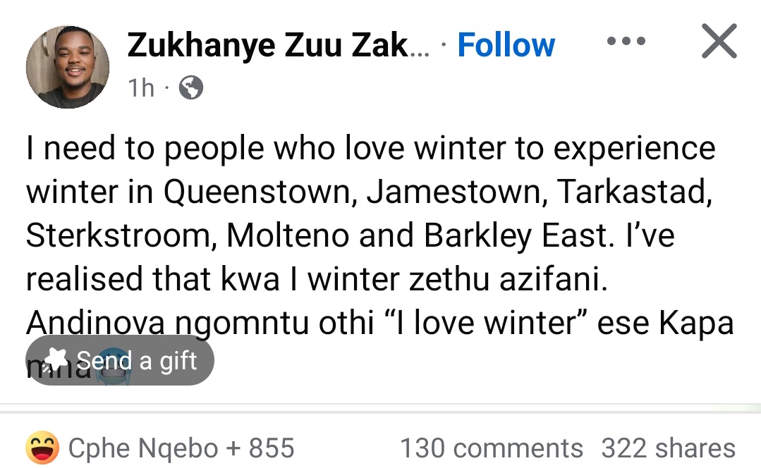 Qoboqobo4's tweet photo. Iwinter zethu azifani https://t.co/77W6mqqfKr