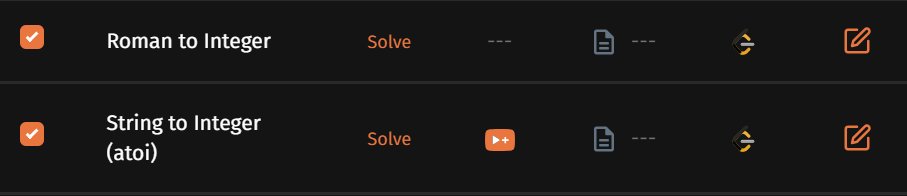 kaushpathe's tweet image. Day 1 of #100DaysOfCode — Mon, 20.04.26

✅Roman Number to Integer &amp;amp; Vice Versa — Strings/Simulation
✅Implement Atoi — Strings/Parsing

Takeaway: Edge cases &amp;gt; logic (overflow, signs, invalid chars)

#DSA #AtoZDSA 
@striver_79 @takeuforward