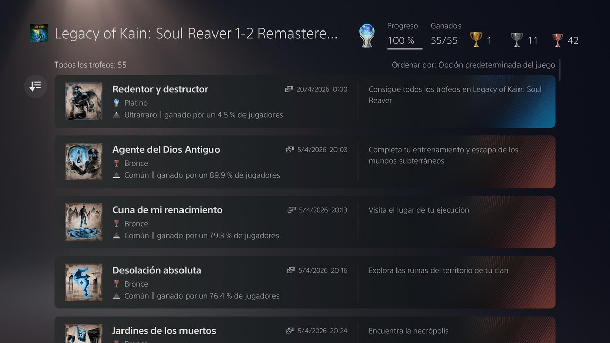 sanestyle98's tweet photo. N° 50
Legacy of Kain: Soul Reaver
Clasico de culto del catálogo de PS1 con un lavado de cara en el aspecto gráfico. Nunca pude jugarlo en PC porque en la época mi ordenador no lo movía, y solo conocí a Kain en el Bloodomen 2. Me he quitado una espinita https://t.co/TgthnuIUw0