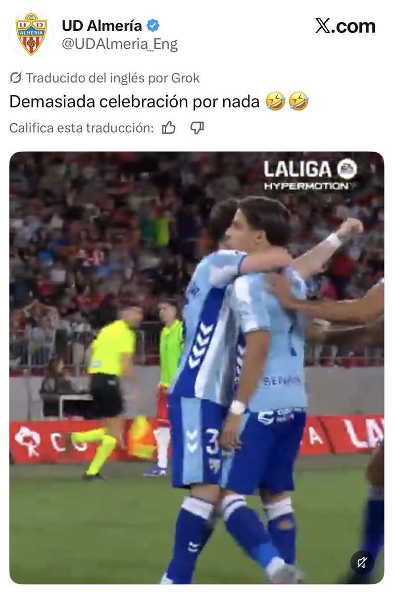 Este tuit del <a href="/UDAlmeria_Eng/">UD Almería</a> es para imprimirlo y enmarcarlo en el vestuario.

Ya nos veremos☺️

Buenos días y especiales a todos aquellos que se levantan en Almeria. Debe ser duro.