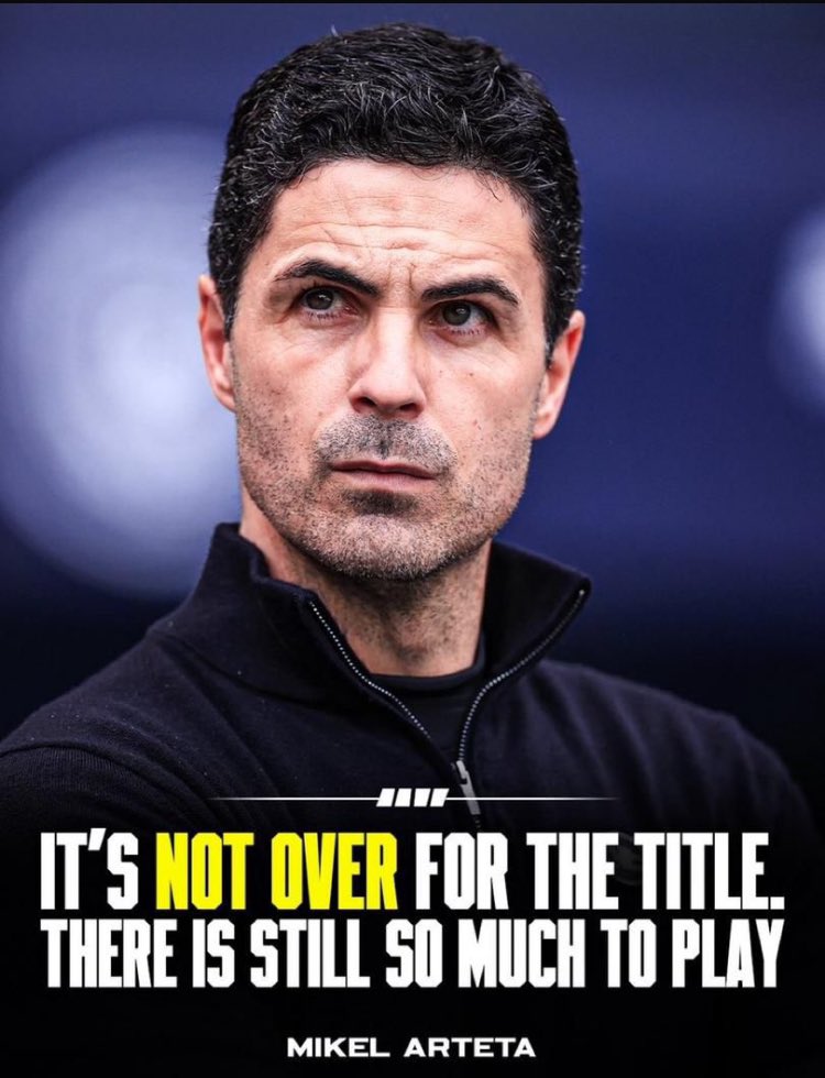 abaskydavid's tweet image. 🚨🏆 Mikel Arteta: “Title race over? No, there are five games for us and six for them. We are still three points ahead”.

“There is still so much to play”. #Arsenal #Arteta #footballupdates #viralnews