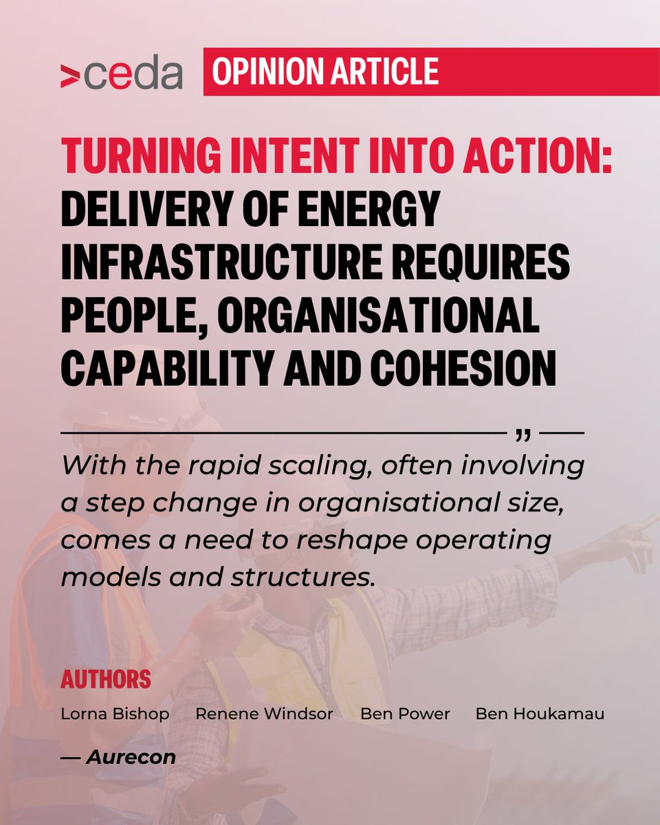 ceda_news's tweet image. “Australia’s energy sector is under pressure… this is a structural shift,” write Aurecon’s Lorna Bishop, Renene Windsor, Ben Power and Ben Houkamau.

Read more in the latest #CEDAOpinion article, out now: bit.ly/3Ob7dQ8 ⬅️ 

#EnergyFuture #Delivery #EnergyInfrastructure