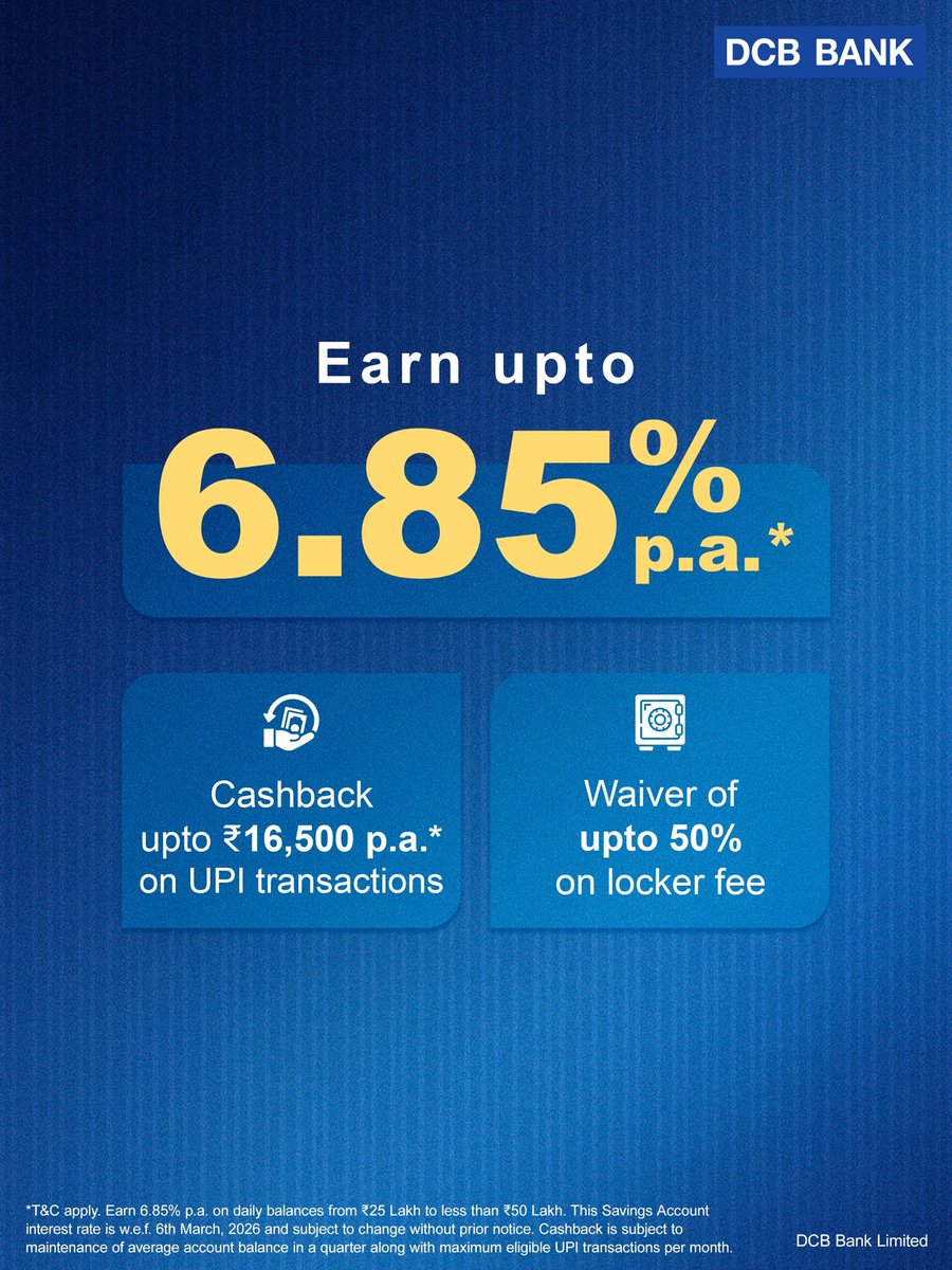 DCBBank's tweet image. A better way to begin is with protected valuables and rewarding spends with DCB Special.

T&amp;amp;C apply. Visit dcb.bank.in to know more.

#ABetterWayToBegin #DCBSpecial #Savings #Cashbacks #Offers #DCBPlatinumDebitCard #DCBBank