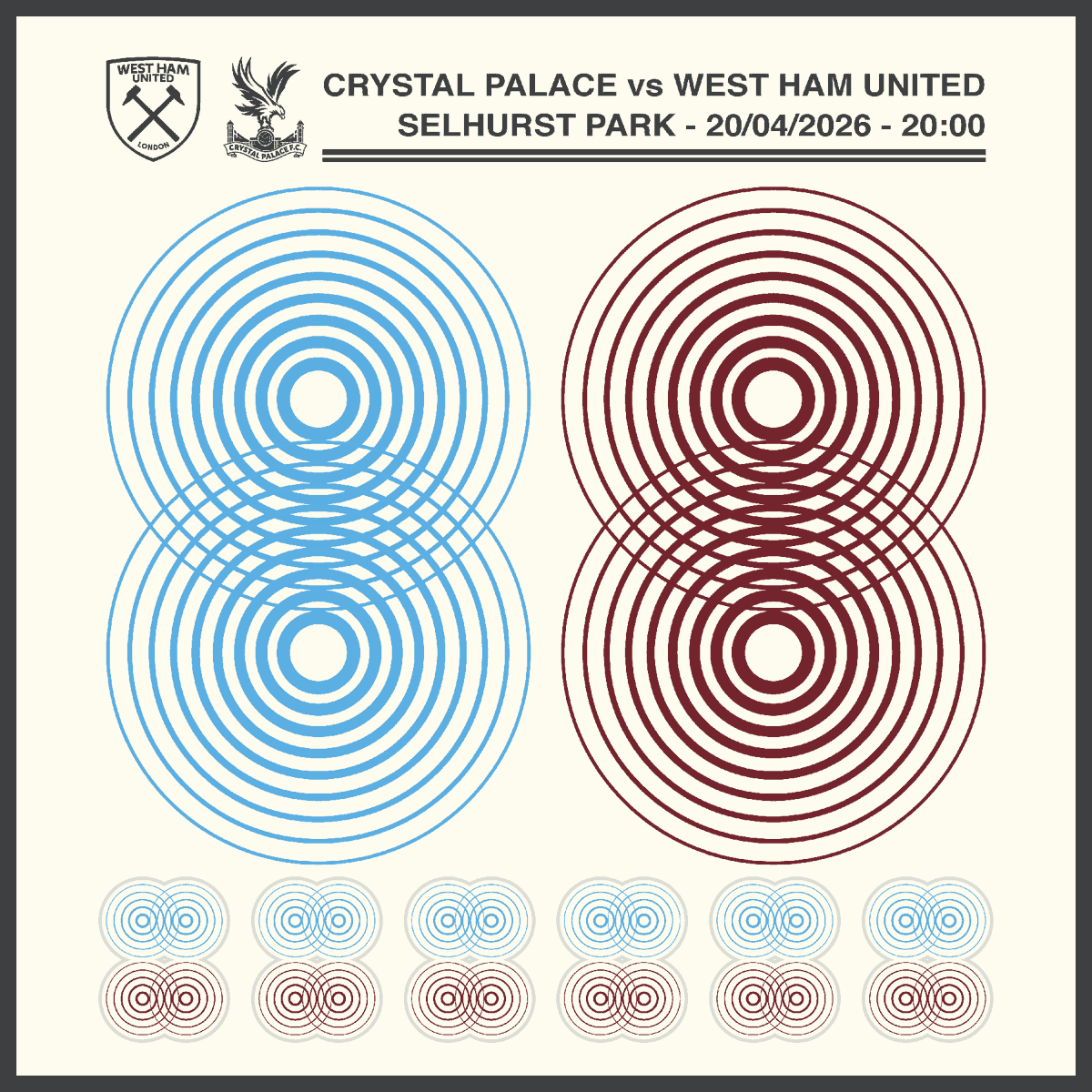 Matchday and it's 33rd "6 pointer" of the season. 

Away win tonight then? #CRYWHU #COYI #WHUFC ⚒️