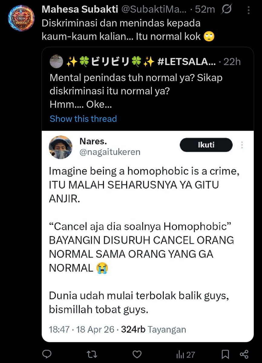 INDO AGAINST QUEERPHOBIA🇵🇸🏳️‍🌈 tweet media