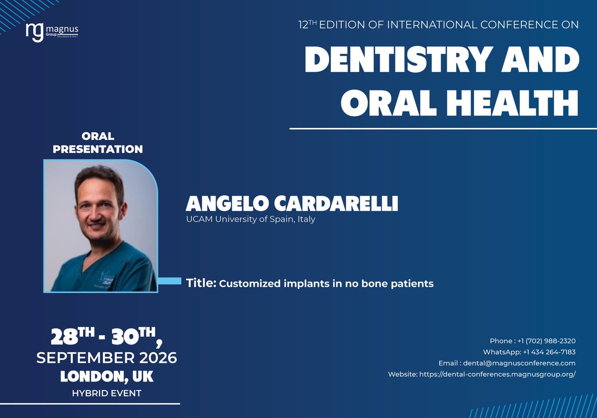 ICDOConference's tweet photo. 🦷 Meet Angelo Cardarelli from Italy

He joins @ICDOConference 2026 hosted by @magnus_group  as a featured speaker! 🎤

📍 London, UK | 📅 Sept 28–30, 2026
🎓 Earn 28 CE Credits

🔗 https://t.co/yYHhHKWLfE

#DentalMeetings #DentistryEvents #OralHealthSummit
#OralHealthMeetings https://t.co/D2g7UVlsej