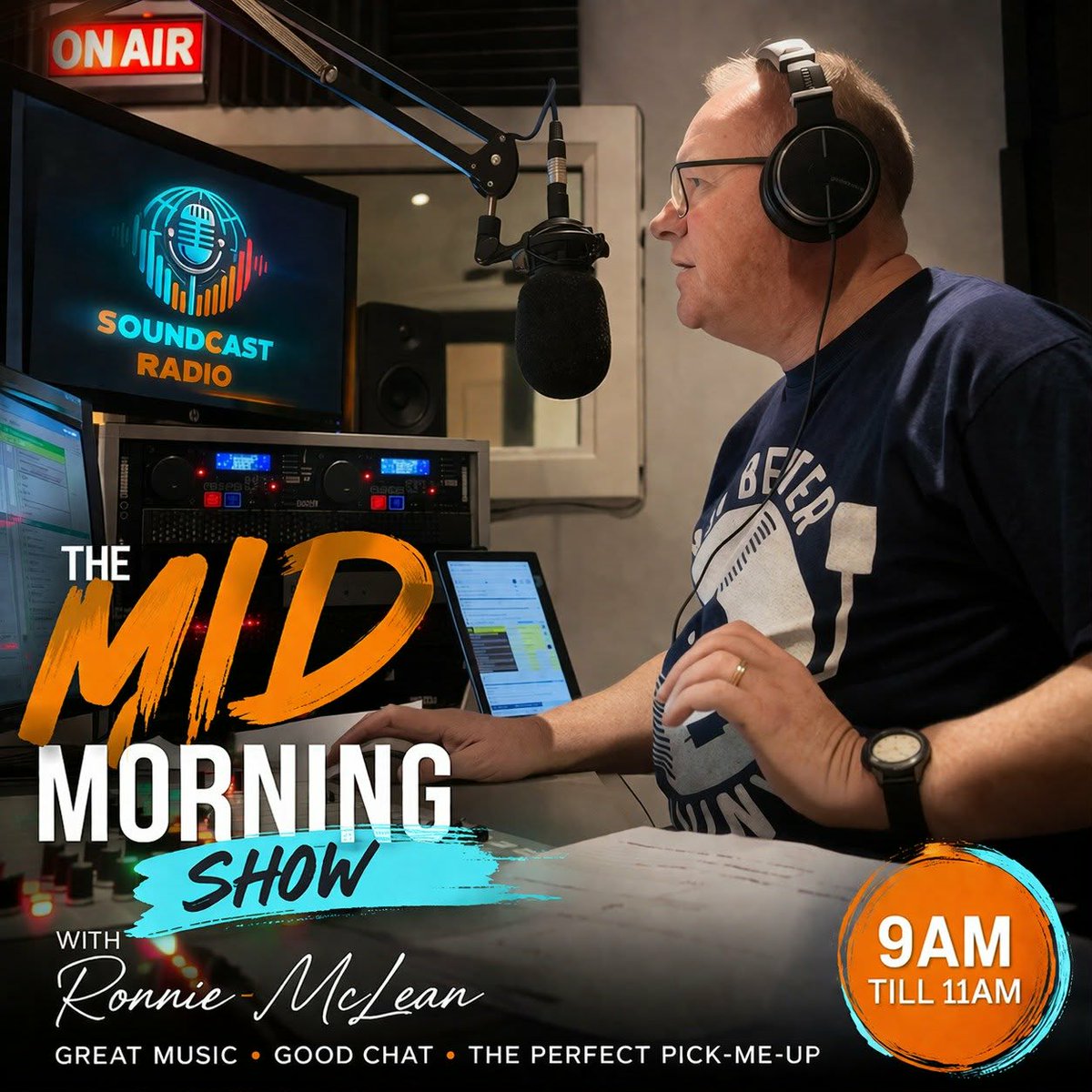 GaryWalkerRadio's tweet image. Ronnie Mclean
Mondays and Fridays at 9am, but popping up at other times to cover other shows with:
🎵 New tunes and classic oldies
🗞️⛅ News and weather
And so much more...

#MondayMotivation #FridayFun #SoundCastRadio