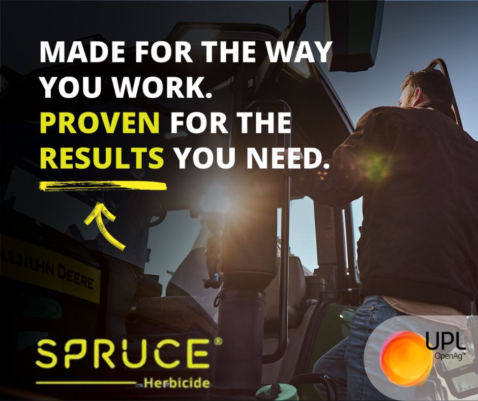 UPLAUSLtd's tweet photo. 🌱 Get weed control that works beyond the first pass.
#SPRUCE® herbicide controls grasses + ryegrass & helps suppress broadleaf weeds.
Applied upfront it keeps working in the soil to help reduce follow-up passes saving time fuel & inputs 👉 https://t.co/BYRK44PL4q
#UPLLtd #OpenAg https://t.co/f6T4QPdqtq