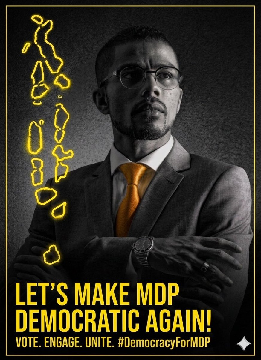 AlhanFahmy's tweet photo. އަޅުގަނޑު އެމްޑީޕީގެ ޗެއަރ ޕާރސަން ކަމަށް ވާދަކުރަން ނިންމައިފިން! 

#އެމްޑީޕީ އަލުން އަނބުރާ #ޑިމޮކްރަސީގެ މަގަށް އަމާޒު ހިފަންޖެހޭ! 

Let’s make MDP democratic again https://t.co/cvOdTvNQF3