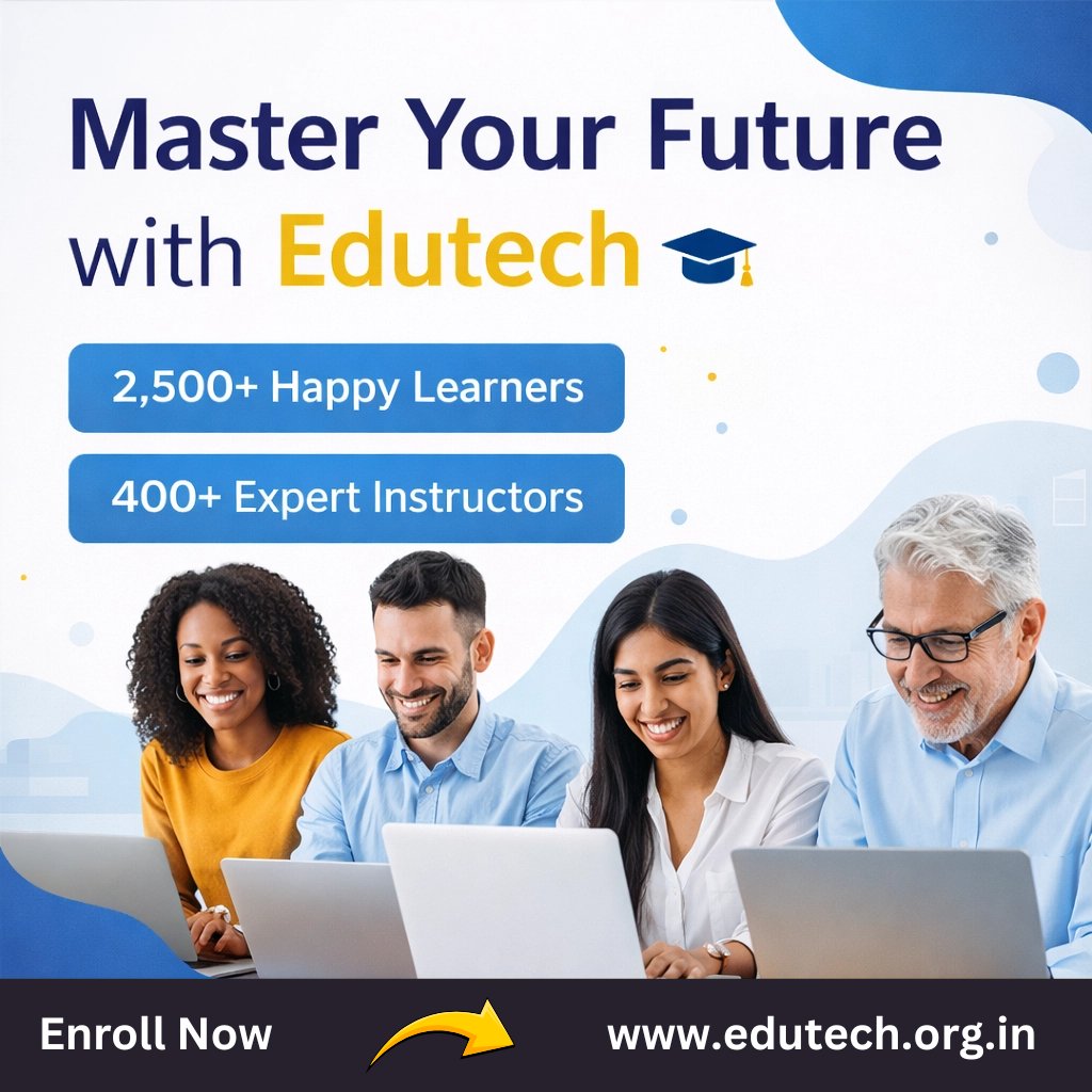 Edutechas's tweet image. Master Your Future with Edutech!

 2500+ Learners | 👨‍🏫 400+ Experts
📚 Learn. Grow. Succeed.
👉 Enroll Now: edutech.org.in
#Edutech #OnlineLearning #SkillDevelopment #CareerGrowth