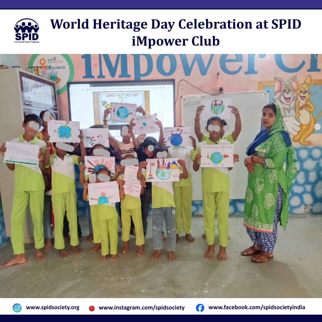 spidsociety's tweet photo. World Heritage Day celebrated at SPID iMpower Club.

Children learned about historical monuments &amp; participated in a drawing activity.

#WorldHeritageDay #SPIDSociety #Heritage #ChildParticipation https://t.co/69ki3PFmWp