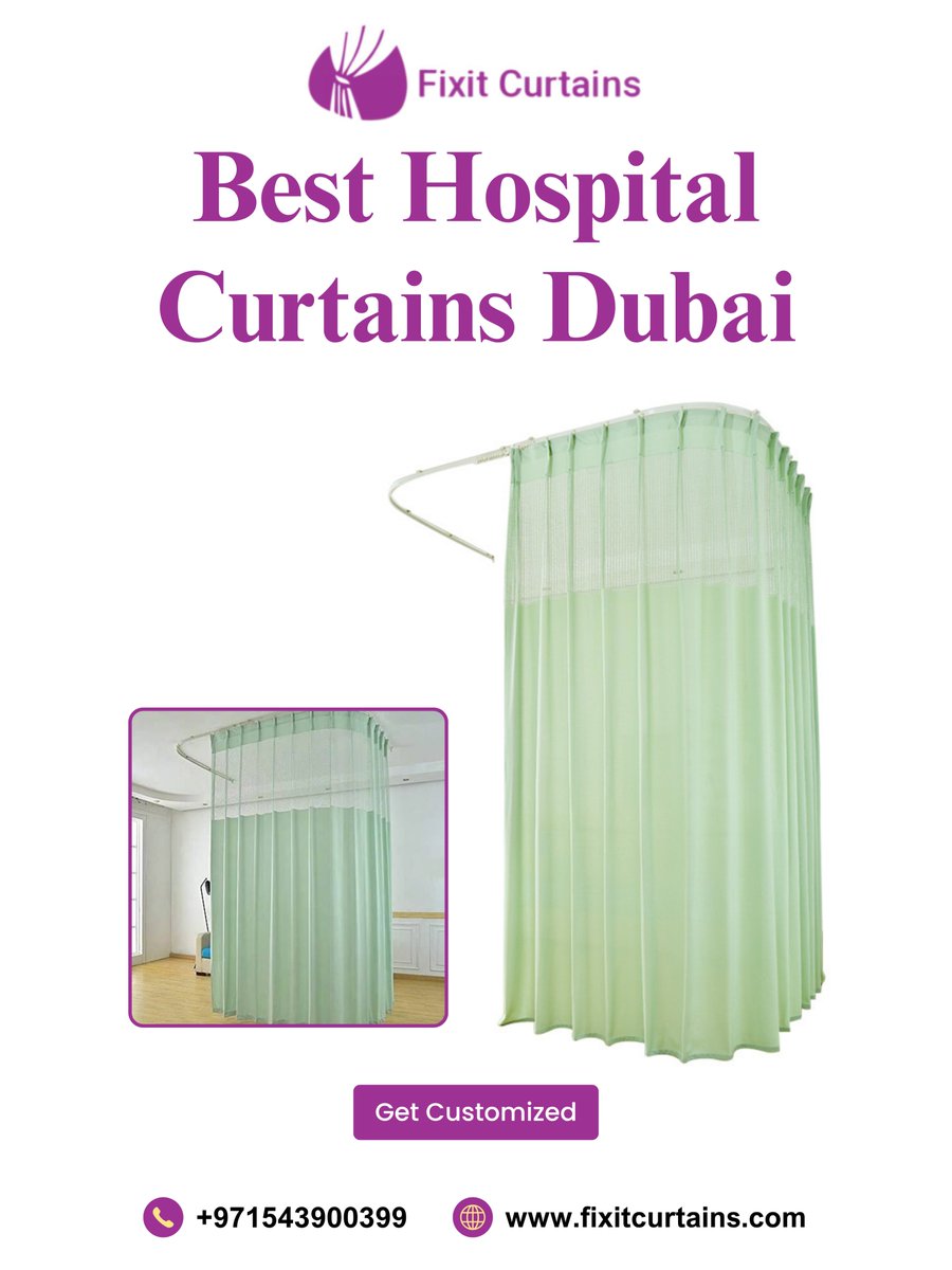 FixitCurtains's tweet image. Premium customized hospital curtains in Dubai designed for privacy, hygiene, and comfort. Durable, easy to clean, and perfectly fitted for every medical facility.

📞 +971543900399
🌐 fixitcurtains.com/hospital-curta…

#FixitCurtains #HospitalCurtainsDubai #MedicalCurtainsDubai