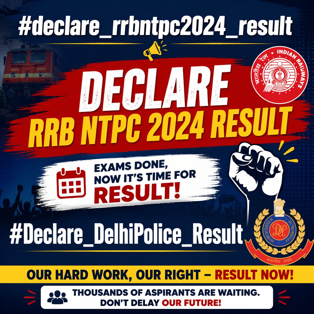 InsideStoryx's tweet photo. अभी तक trending में नहीं आया है ओर पोस्टें करो 

#declare_rrbntpc2024_result
#Declare_DelhiPolice_Result https://t.co/d3PIx5M9Ht