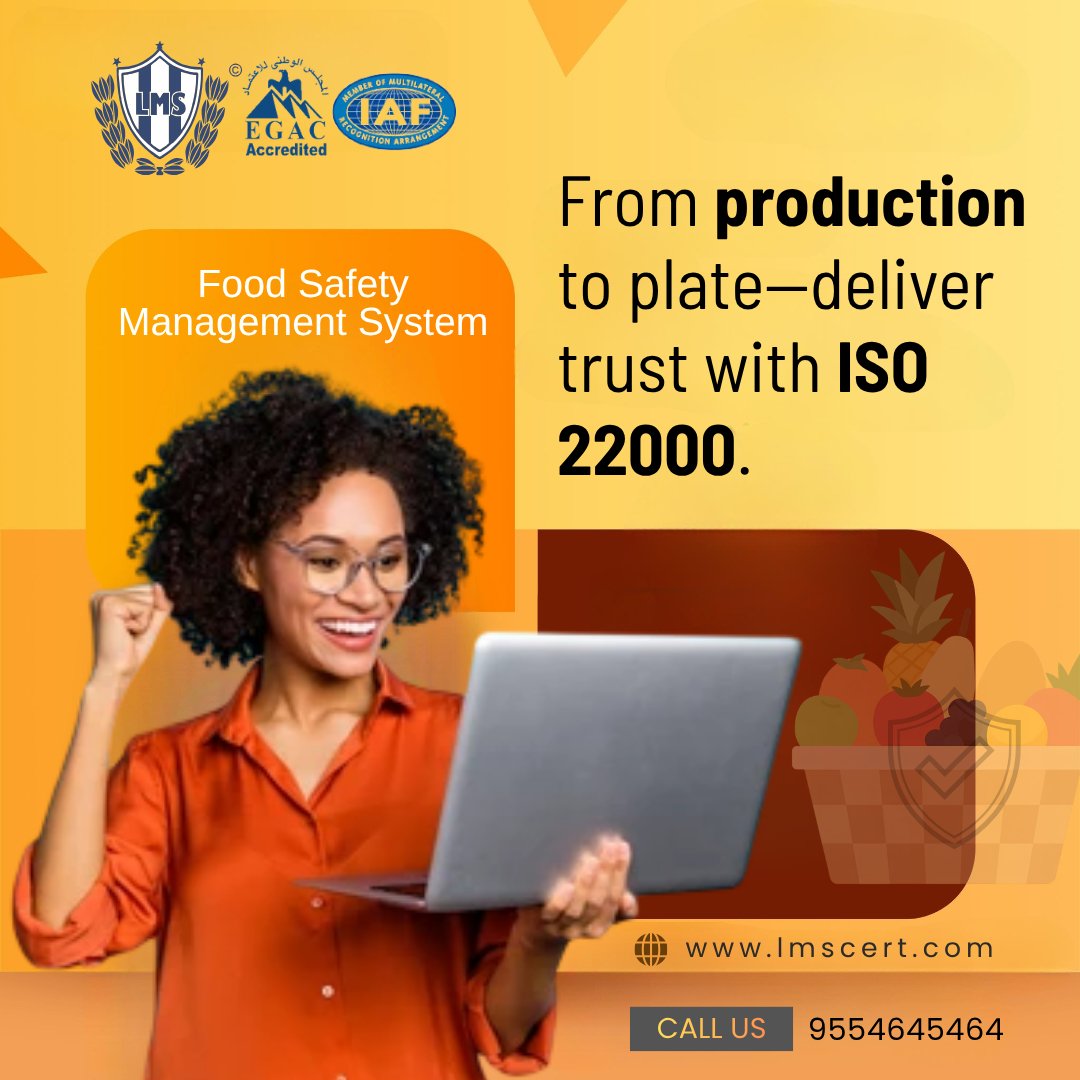 LMSCERTIFICATI2's tweet photo. Food safety builds customer loyalty—get ISO 22000 certified.
#ISO22000 #FoodSafety #CustomerConfidence https://t.co/04x1cu0A7k