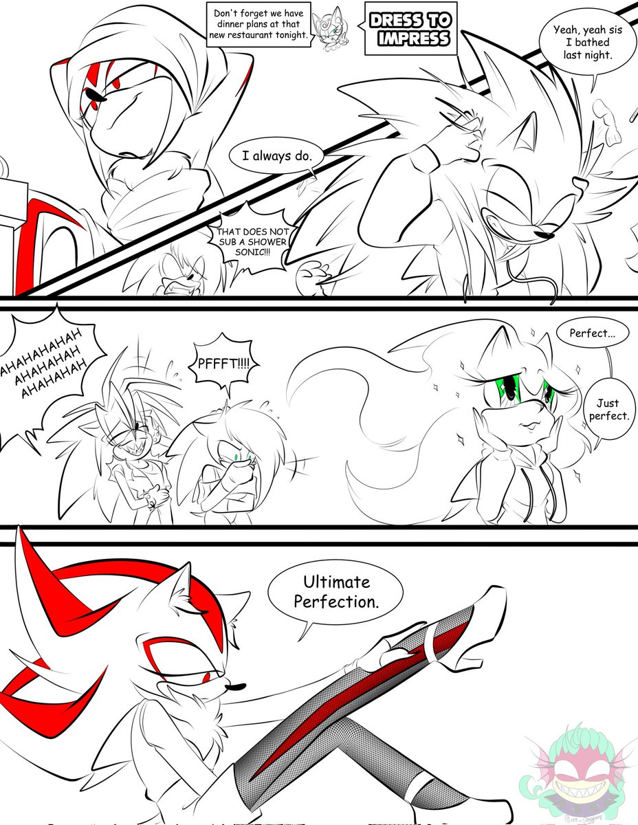 Rae_Dragoon's tweet image. Dress to Impress pg 1
Oooohohoho I WANT MY OTHER TWO TRIPLETS IN THE COMIC so yes Sonia and Manic make an appearance sonic is a big goofball and Shadow is getting down to business to always impress. He is the ultimate perfection.
#shadowthehedhehog #sonicthehedgehog #sonia #manic