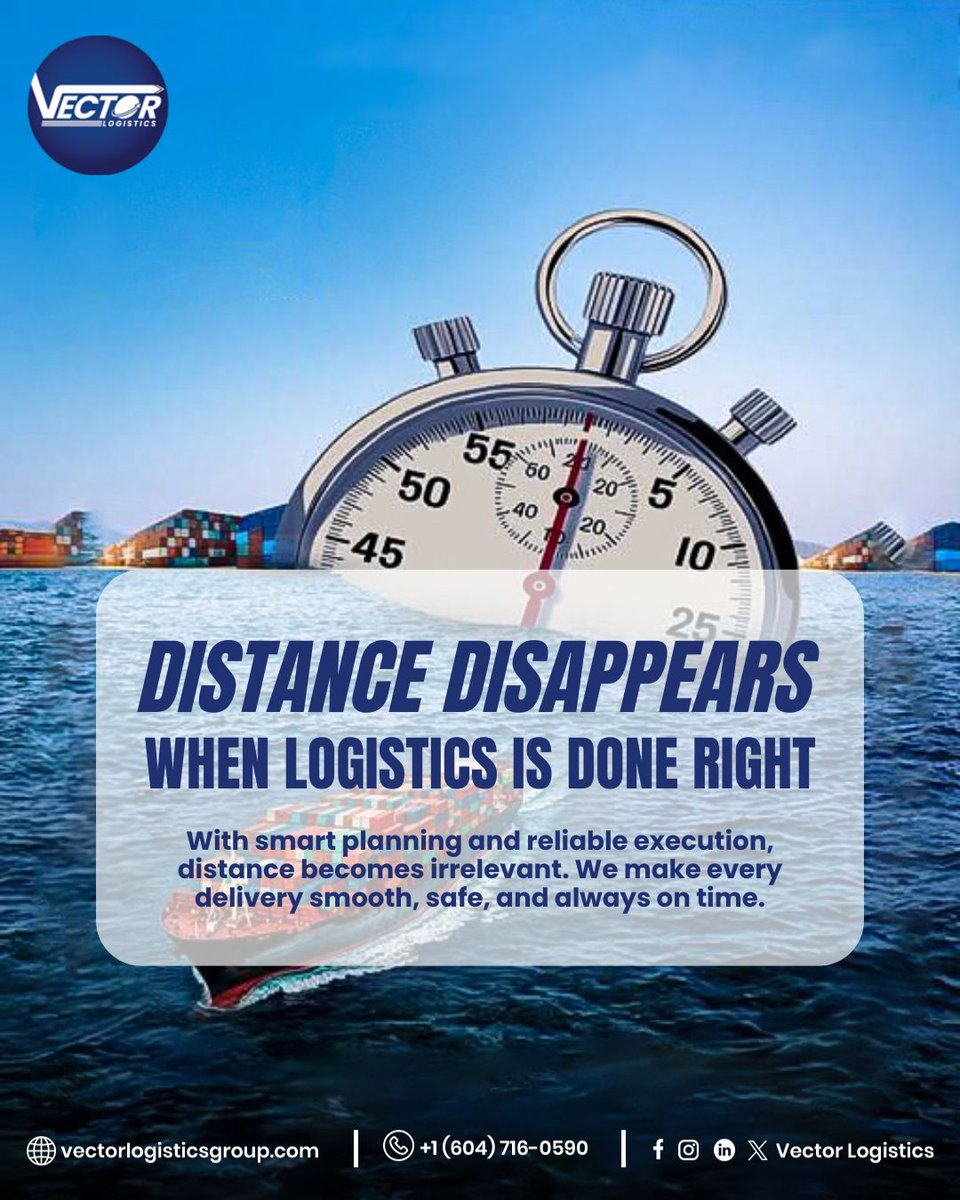vectorlogigroup's tweet image. When logistics is done right, distance is no longer a barrier it’s just a number. We deliver speed, precision, and peace of mind every mile. 🚢⏱️

#SmartLogistics #GlobalShipping #OnTimeDelivery #VectorLogisticsGroups #TradyHive