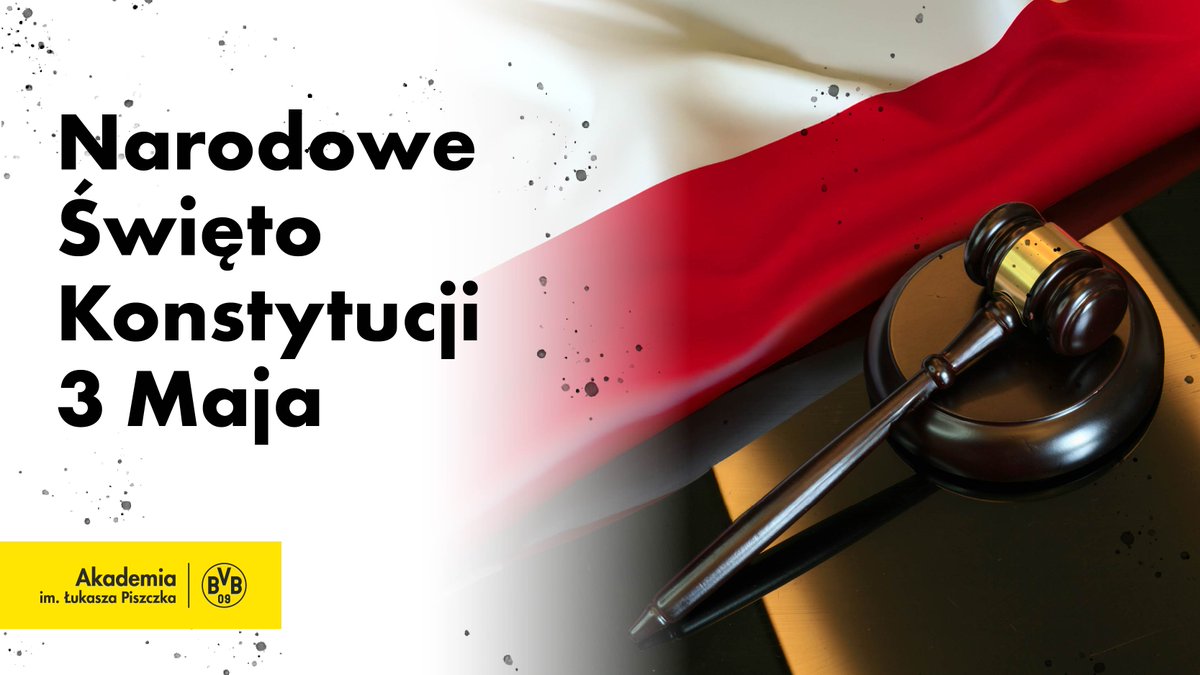 AkademiaBVB's tweet photo. Dziś obchodziMY jedno z najważniejszych świąt w historii naszego kraju – Święto Konstytucji 3 Maja. 🇵🇱

To wyjątkowy dzień upamiętniający uchwalenie w 1791 roku Konstytucja 3 Maja. To symbol odwagi, odpowiedzialności i troski o przyszłość narodu. 

🖤💛 https://t.co/3fXUQMDbNT