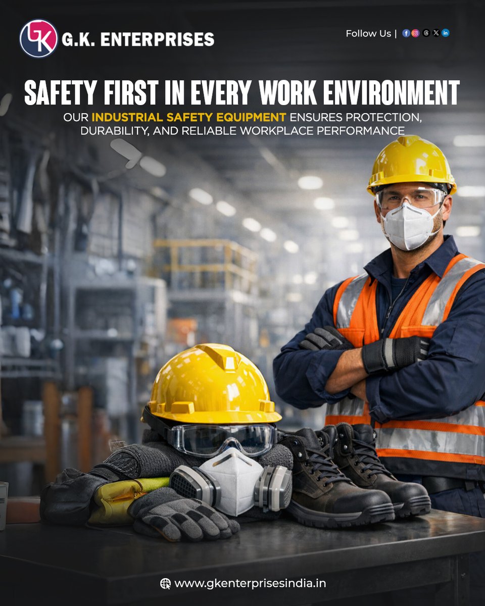 GK__Enterprises's tweet image. Industrial safety equipment protects workers, reduces risks, and ensures safe, efficient operations.

📞 +91 80 41639101
🔗 gkenterprisesindia.in

#gkenterprises #safetyfirst #workplacesafety #industrialsafety #constructionlife #protectivegear #ppe #safetyequipment #safetygear