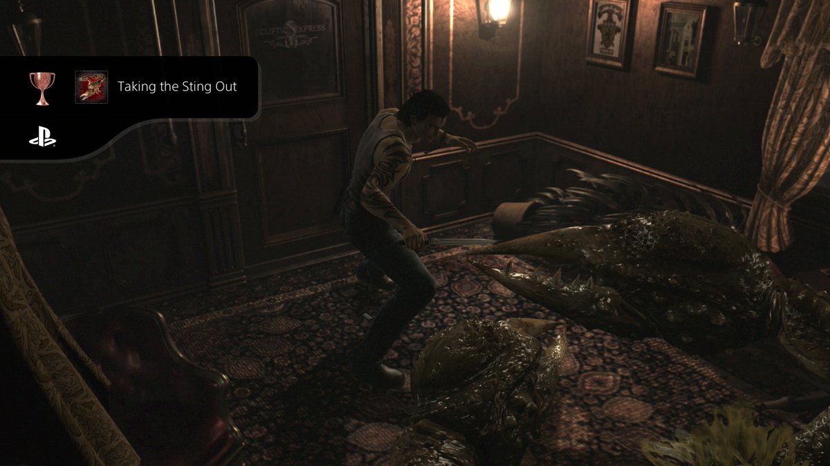 PwincessLuz's tweet image. Change into a costume.

Defeat Stinger.

Defeat an enemy with a knife.

Complete the train.
#PS5, #PlayStationTrophy,#ResidentEvil0