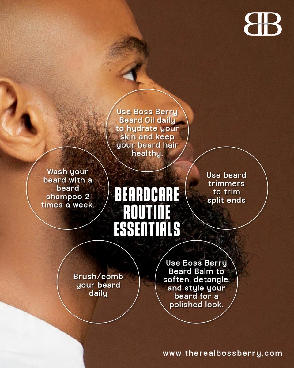 bossberry120's tweet image. A great #beard doesn't happen by accident. You need a solid routine. Wash it twice a week, oil it daily to keep the skin hydrated, and use a balm to style and soften the hairs. 

Build your daily routine at therealbossberry.com

#beardroutine #beardoil #mensgrooming