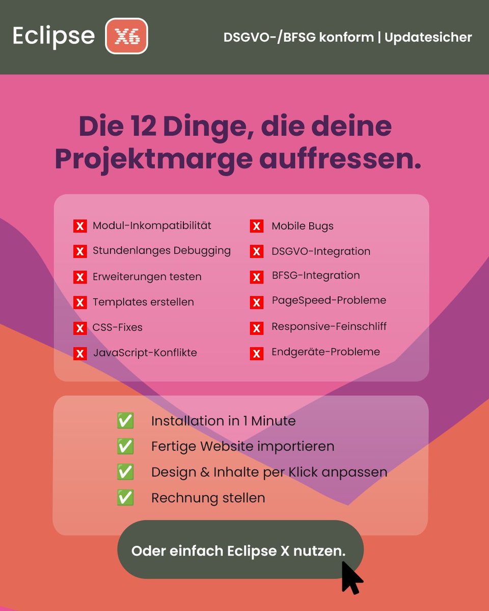 contaothemes's tweet image. Die unsichtbaren Kosten im Projekt?
Sie summieren sich.

Debugging, CSS-Fixes, DSGVO, Performance, Geräteprobleme…
Und plötzlich ist die Marge weg.

👉 Oder du startest direkt mit einem System, das funktioniert.

Jetzt testen:
premium-contao-themes.com/testzugang-anf…

#contao_themes #contao
