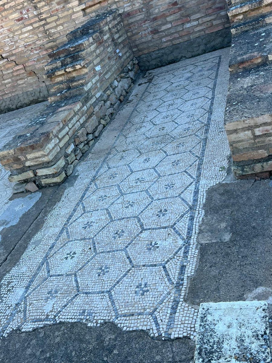 DrJEBall's tweet image. A monochrome geometric #Roman floor mosaic, still in its original ancient position in the city of Italica (Spain), where it has lain for some 1700+ years 

#Archaeology #MosaicMonday