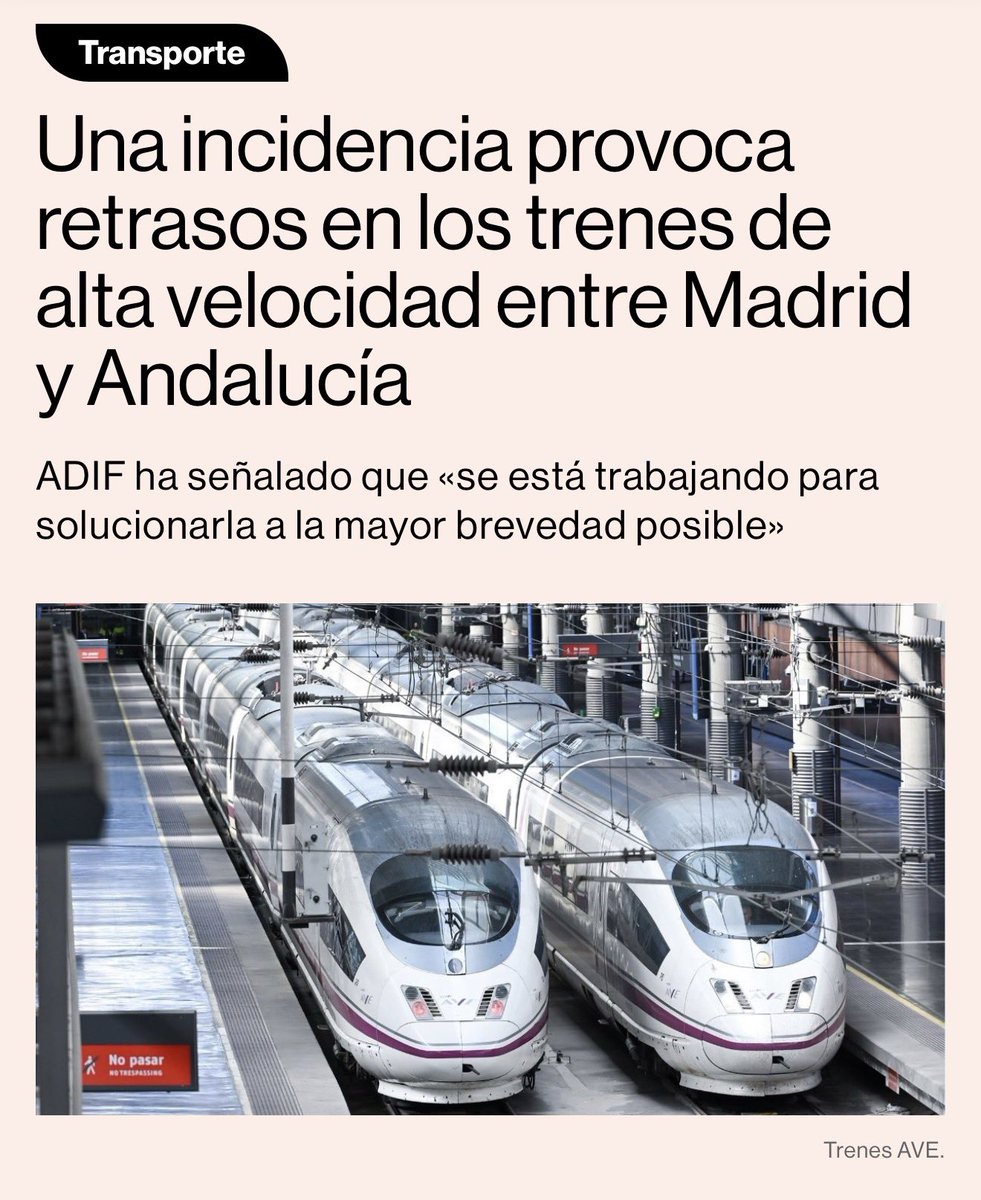Empezamos con la noticia recurrente de todos los días. Retrasos en Renfe debido a los retrasos en el Ministerio de Transportes.