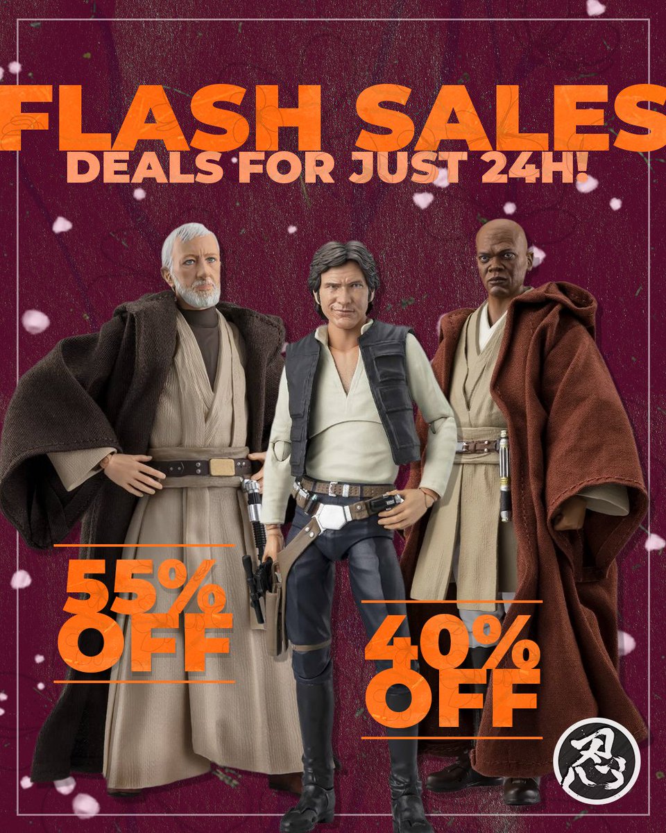 Nin_Nin_Game's tweet image. Flash Sale time! 🌌

Only 24h to join the galaxy’s finest:
Mace Windu (Classic Ver.) - 40% OFF
Ben Kenobi (Classic Ver.) - 55% OFF
Han Solo (Classic Ver.) - 40% OFF
Shop now 👉 bit.ly/3OSVCW1

When the Force calls… you don’t wait 👀

#FlashSale #SpringSales #StarWars