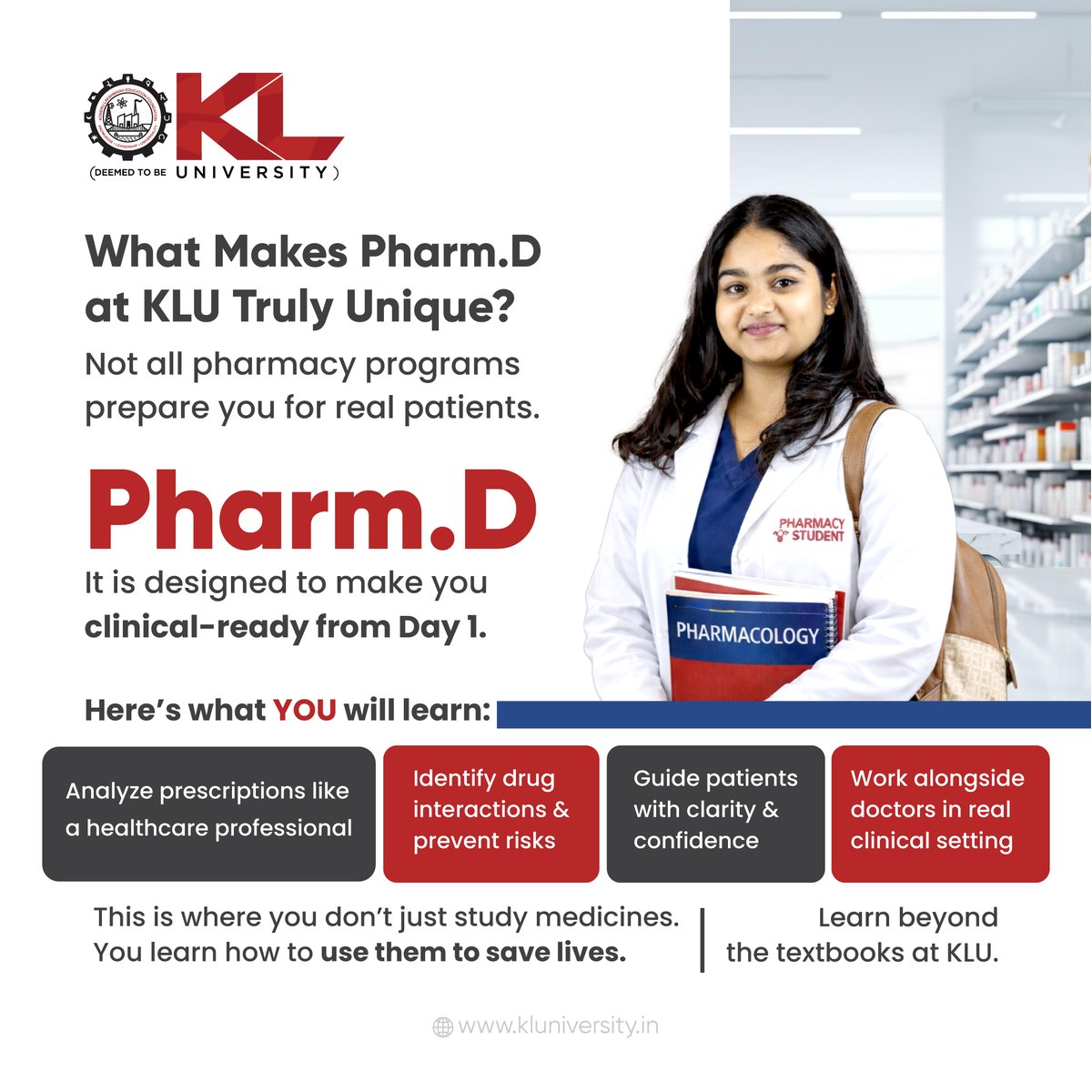 kluniversity's tweet image. At KLU, B.Tech goes beyond academics with hands-on learning, internships, and strong placement support. Build real-world skills and launch a successful engineering career.

🎓 Admissions Open 2026
🔗 kluniversity.in/admissions/

#BTech #Engineering #PharmD #KLU