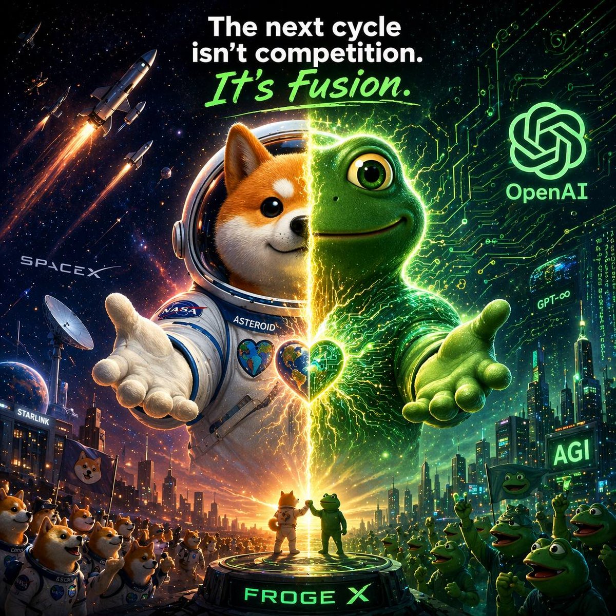realsonny_'s tweet photo. $Asteroid = @SpaceX 
$Froge = @OpenAI 

Is there a battle brewing over the IPO meme cycle (mascot)?

Elon vs Sam ?

@elonmusk 
@sama https://t.co/YTsYu071MF
