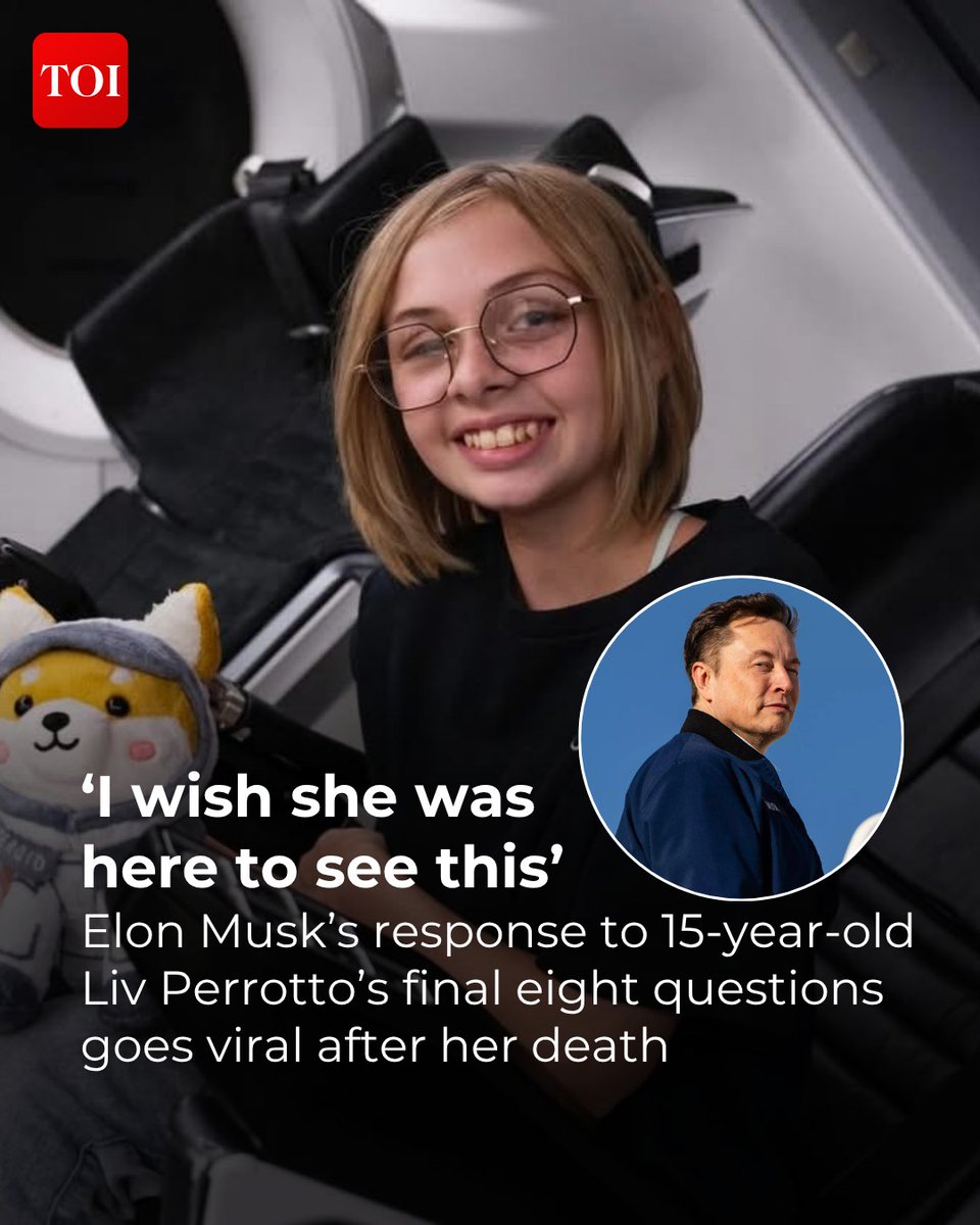 timesofindia's tweet image. A post involving #ElonMusk and a teenager’s final wish has been circulating widely on social media, drawing attention across X(formerly Twitter) and other platforms. The story centres around 15-year-old Liv Perrotto, who reportedly had a dream of meeting #Tesla and #SpaceX CEO